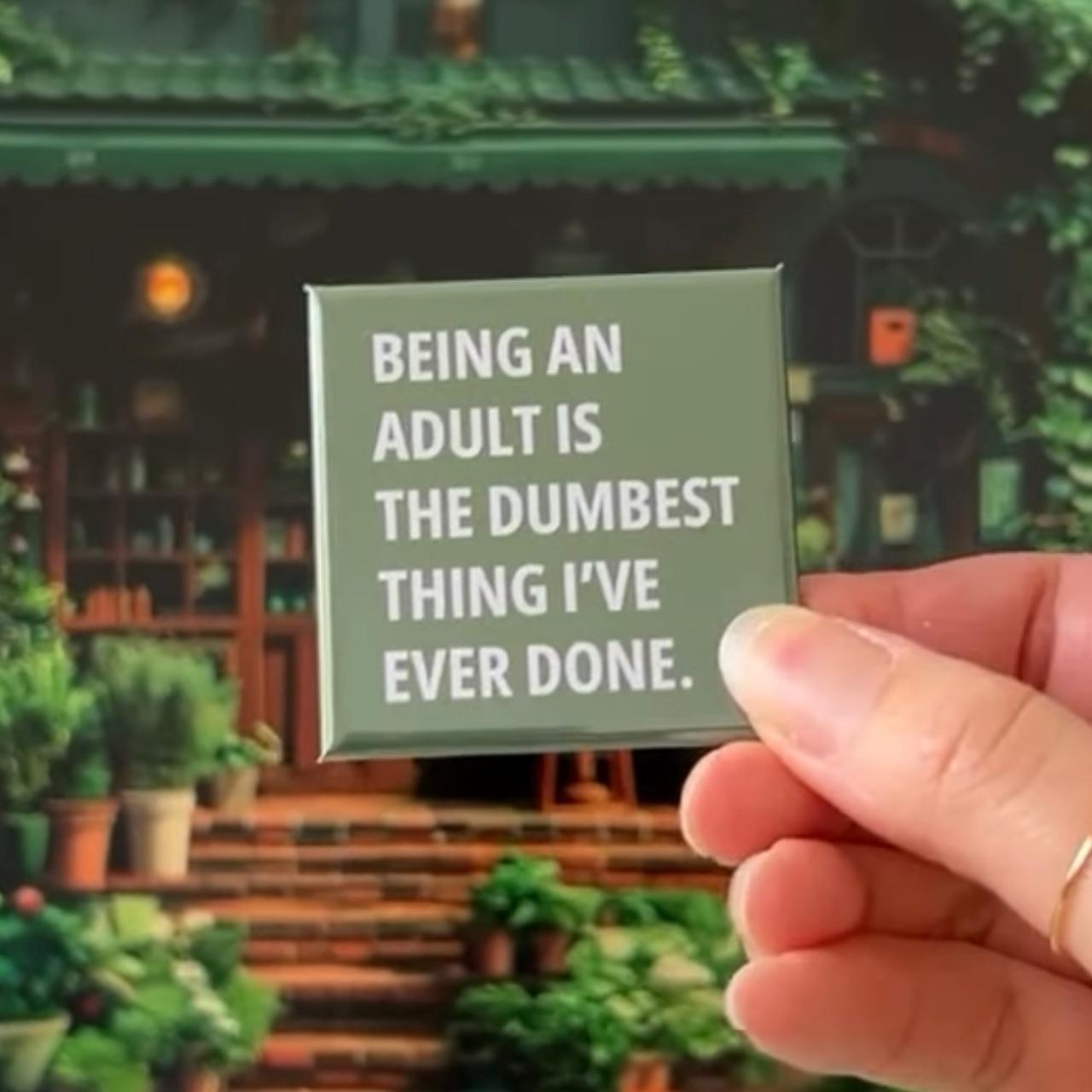Custom Quotes on a fridge magnet